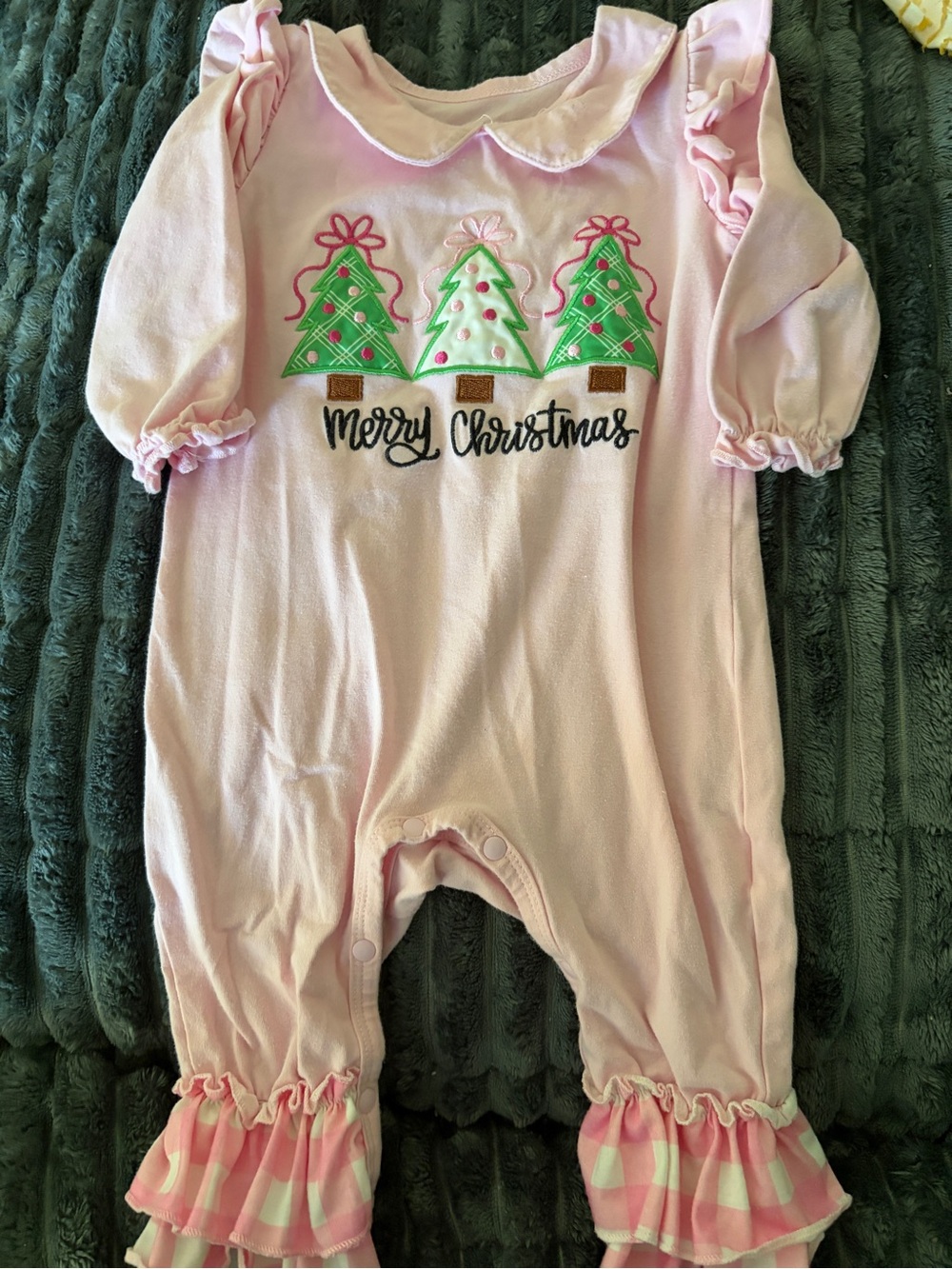 Pink Merry Christmas Baby One-Piece Romper